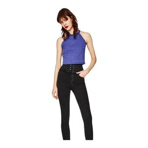 Zara Blue Medium Crop Top
